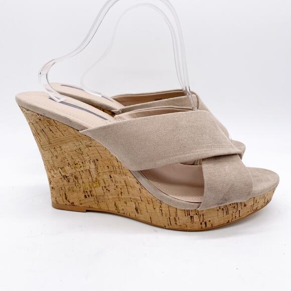 Charles by Charles David Women's Crisscross Cork Wedge Heel Sandals Size 12M - Picture 2 of 13